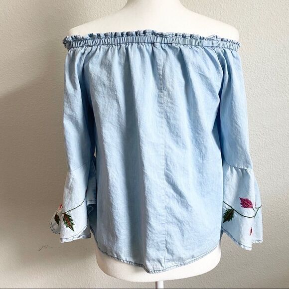 SPEED Limit MPH Off the shoulder embroidery top - Picture 4 of 8